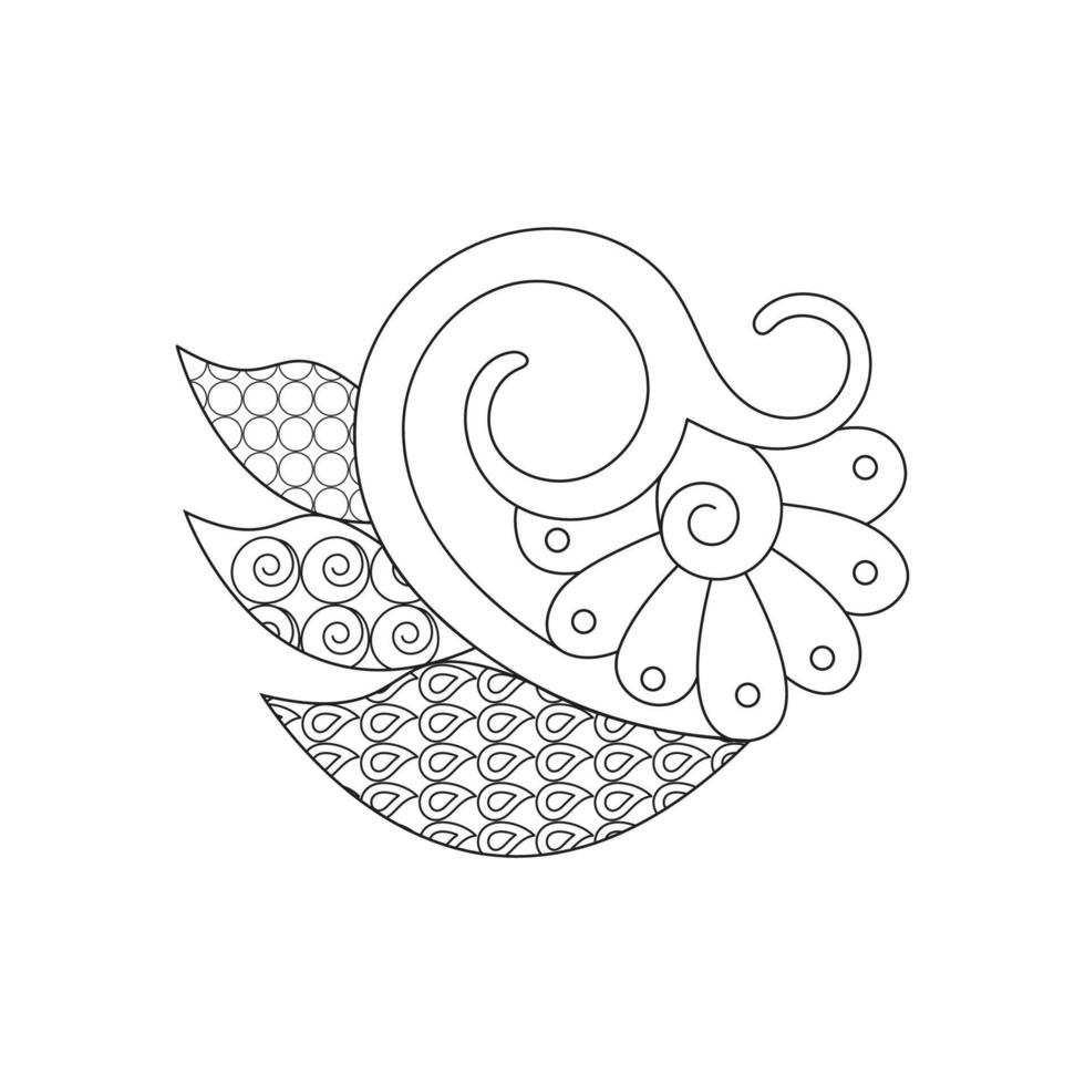 Spiral simple floral mandala design vector