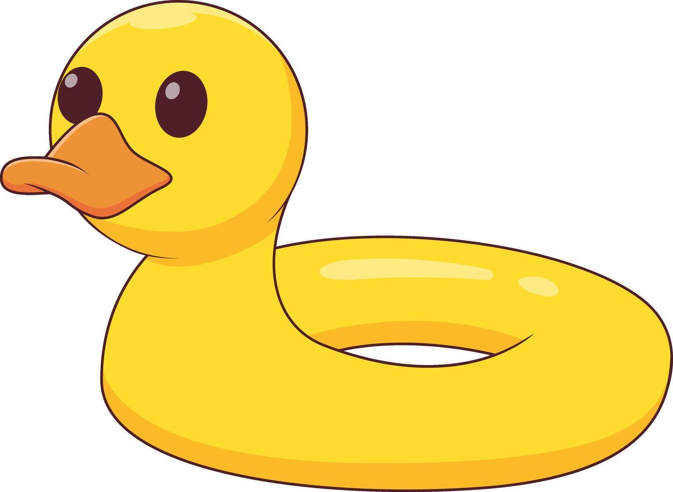 summer duck swim ring cartoon illustration vector
