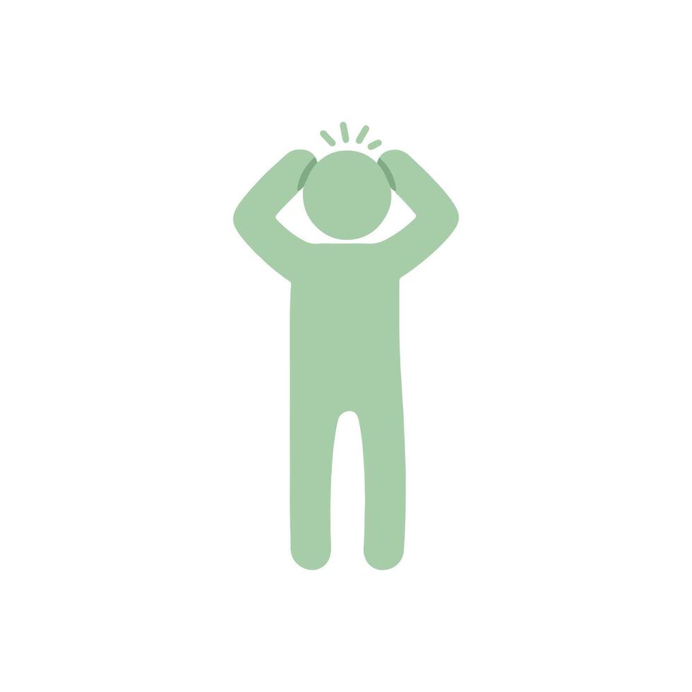A person with a headache icon on a white background vector