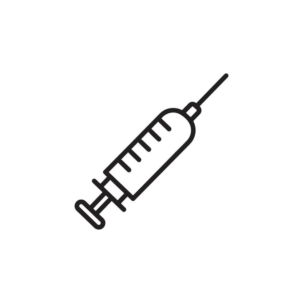 Minimalist Syringe Icon Representing Healthcare, Vaccination, and Medical Treatment vector