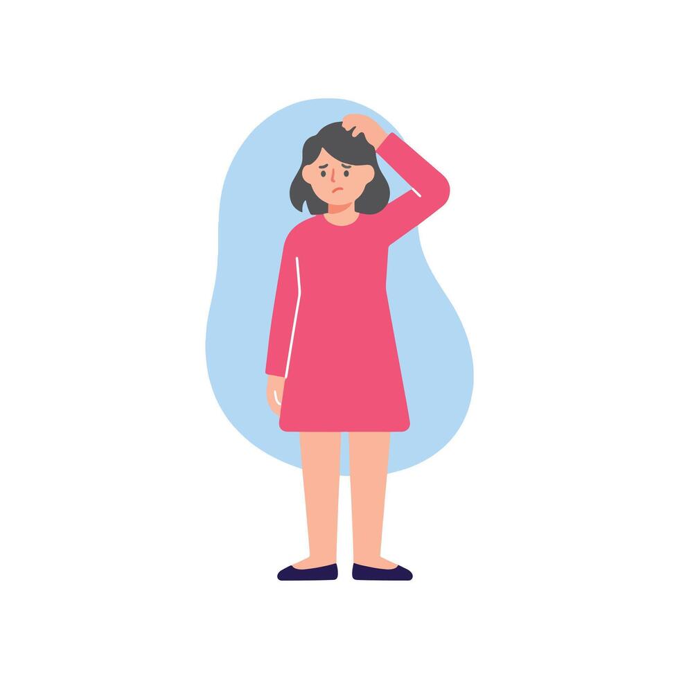 Illustration of a woman with a headache vector