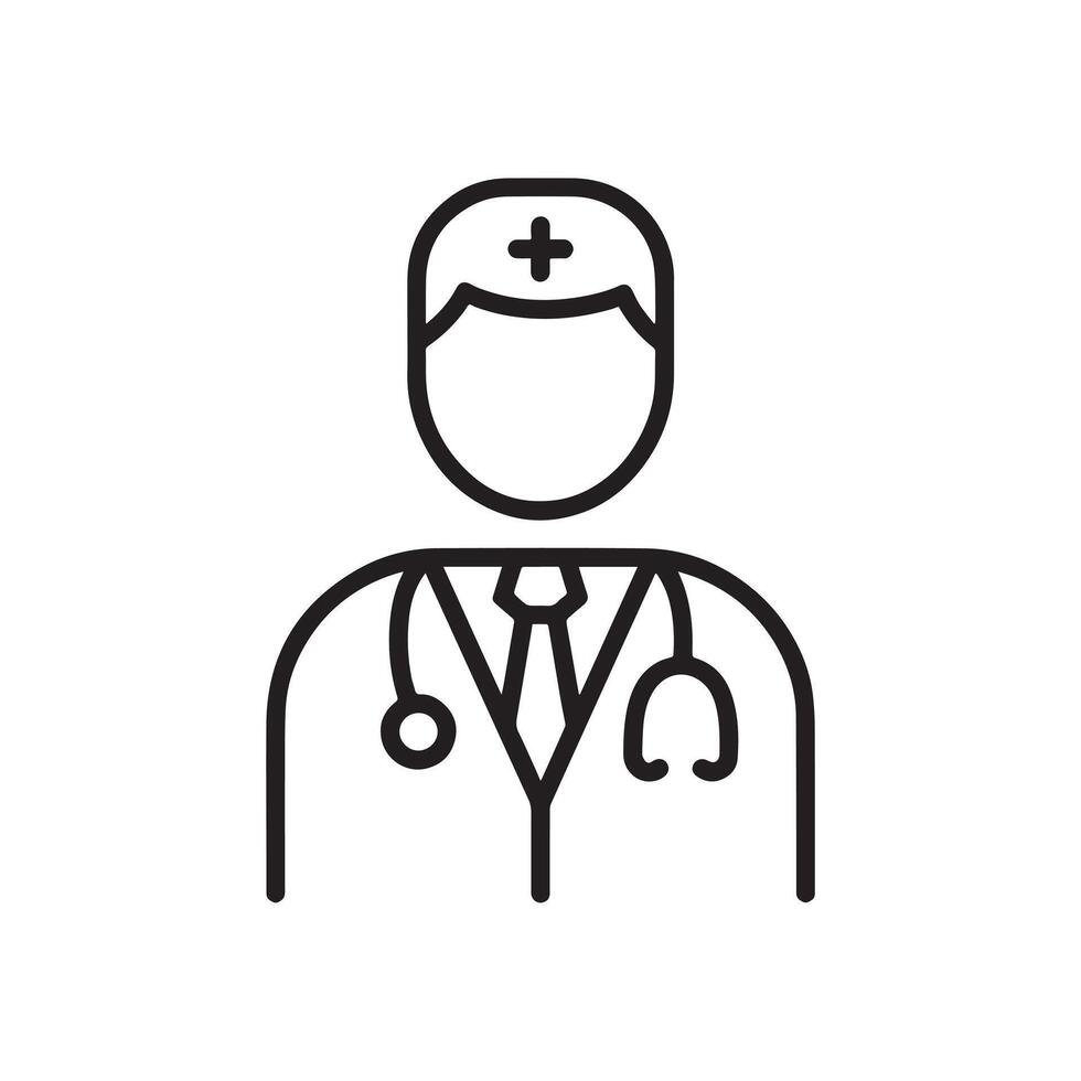 Doctor with Stethoscope Icon Representing Medical Care and Healthcare Services vector