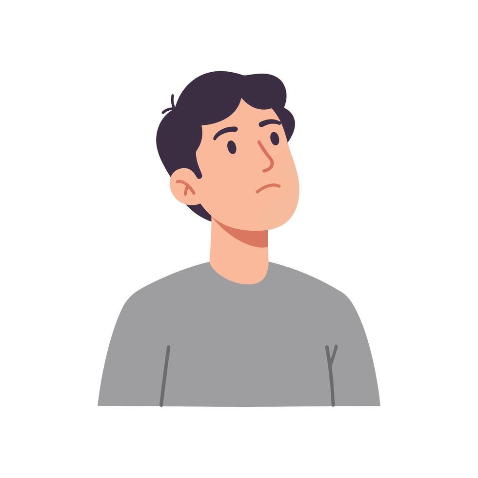 A man with a sad expression on his face vector