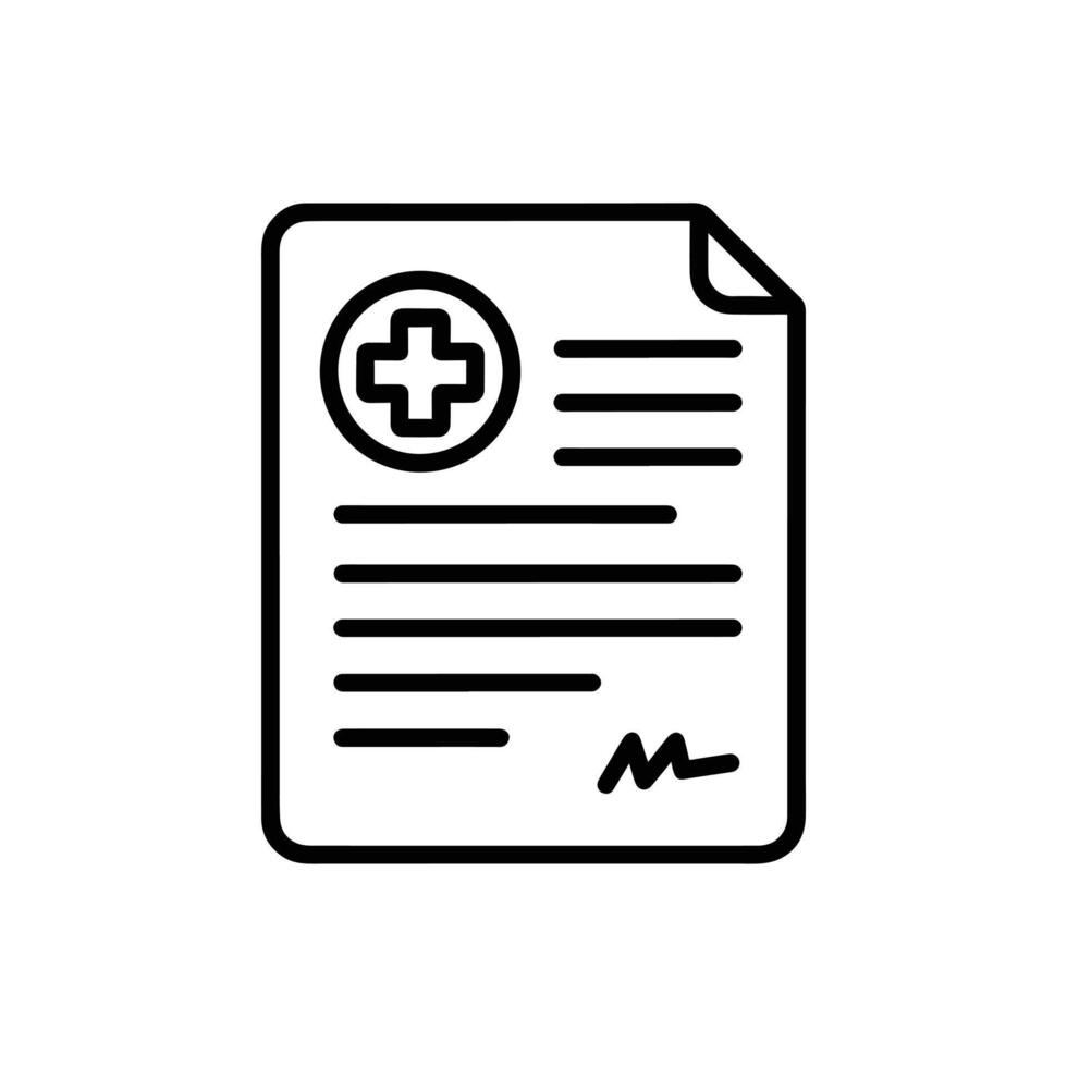 Medical Document Icon - Healthcare and Records Symbol vector