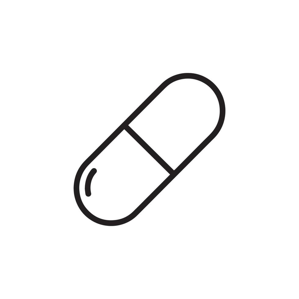 Minimalist Pill Illustration Representing Medicine and Healthcare Solutions vector