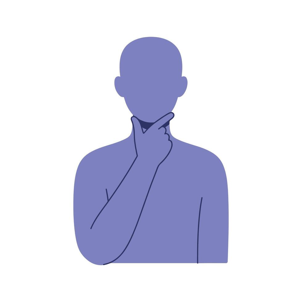 A man with his hand on his chin vector