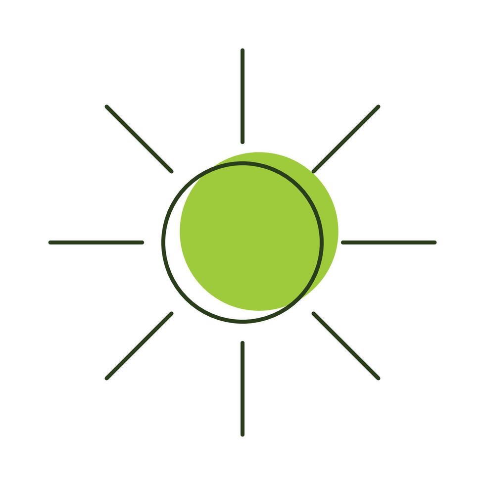 linear illustration of an eco-friendly sun icon on a white background. vector
