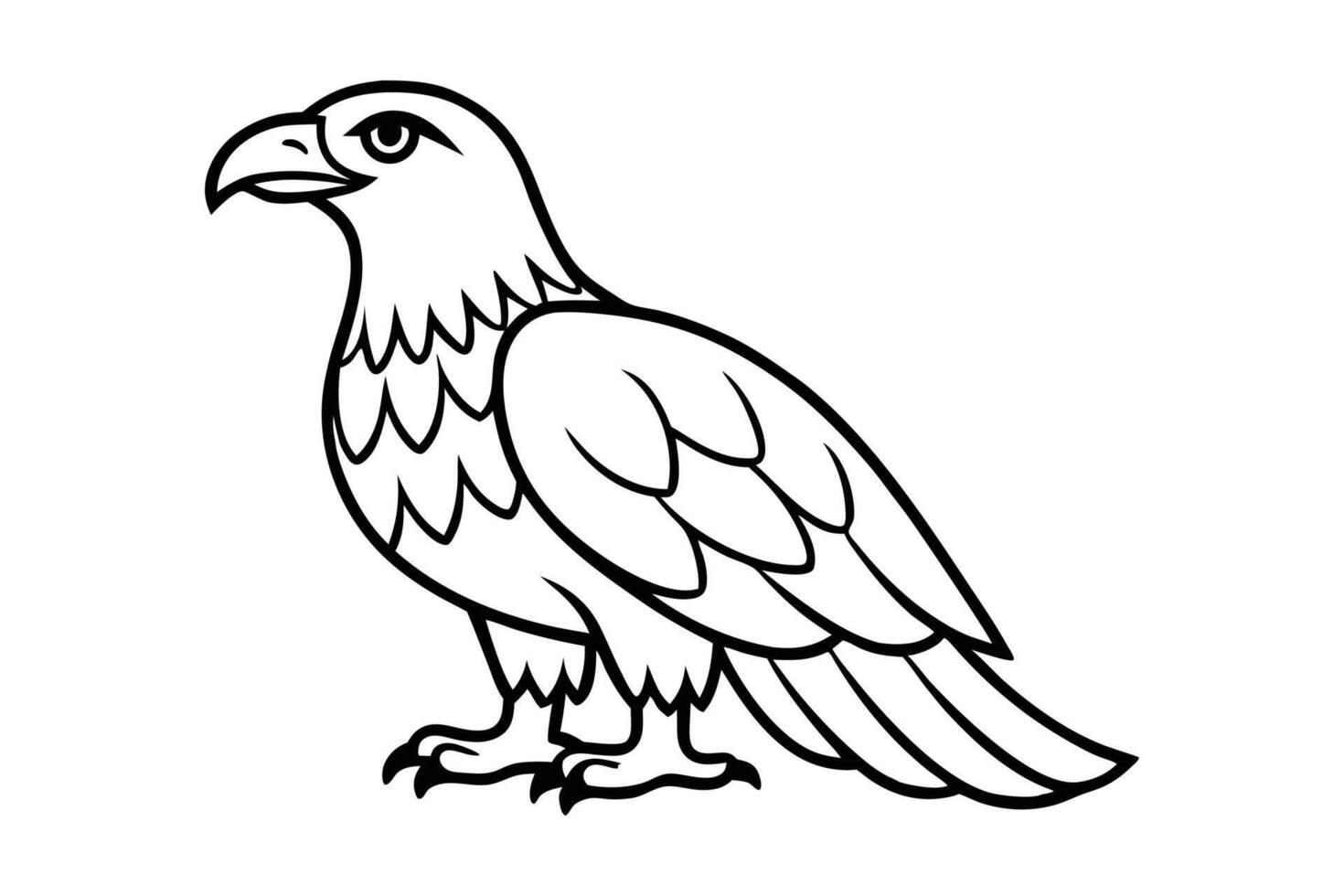 A cute Eagle hand drawing clean line art illustration vector