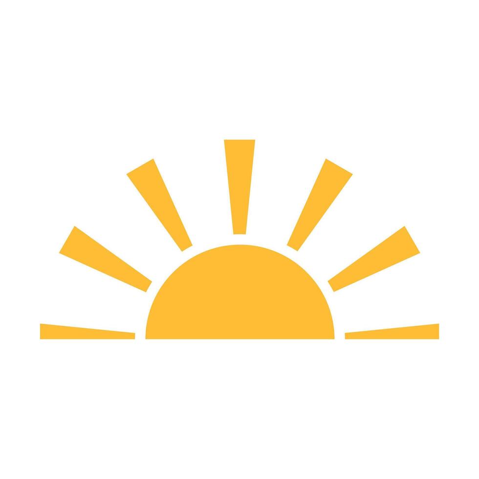 A half sun is setting downwards icon sunset concept for graphic design, logo, web site, social media, mobile app. illustration vector