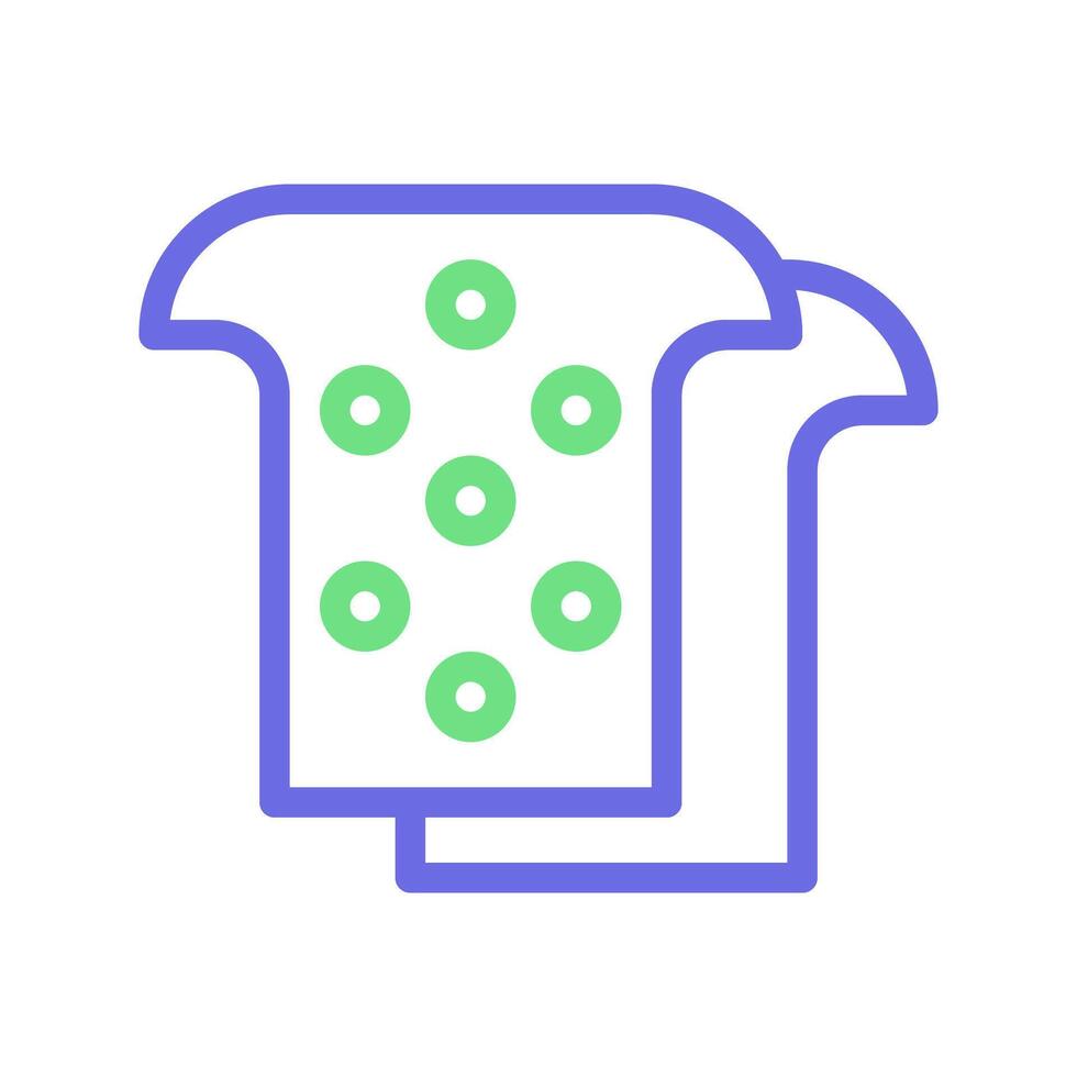 Moldy bread icon. Concept of food spoilage, expiration, and waste. vector