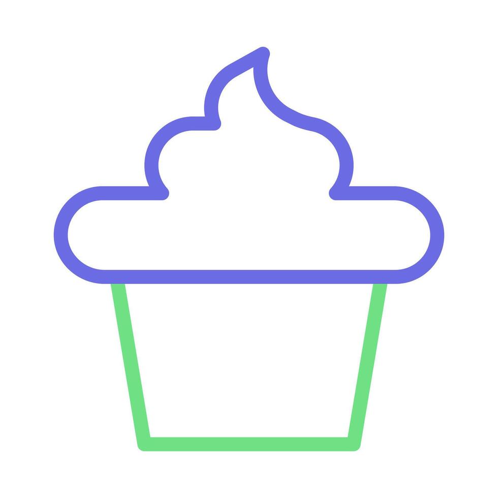 Cupcake icon with frosting. Concept of sweet, dessert, and bakery. vector