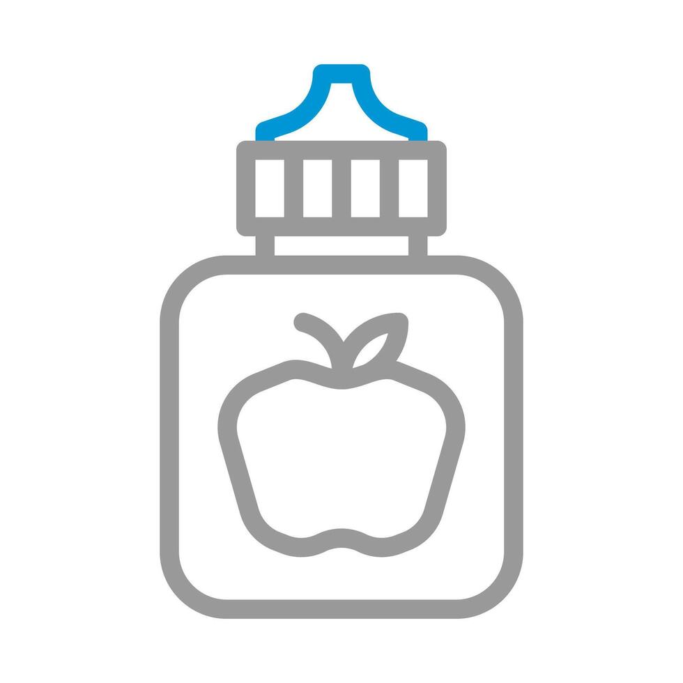 Apple juice in a bottle. Concept of healthy drink, diet, and nutrition. vector