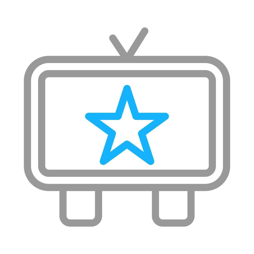 Television icon with star. Concept of entertainment, favorite show, and media. vector