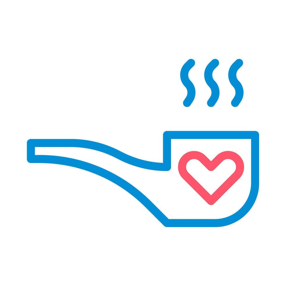 Smoking pipe with heart. Concept of love, passion, and addiction. vector