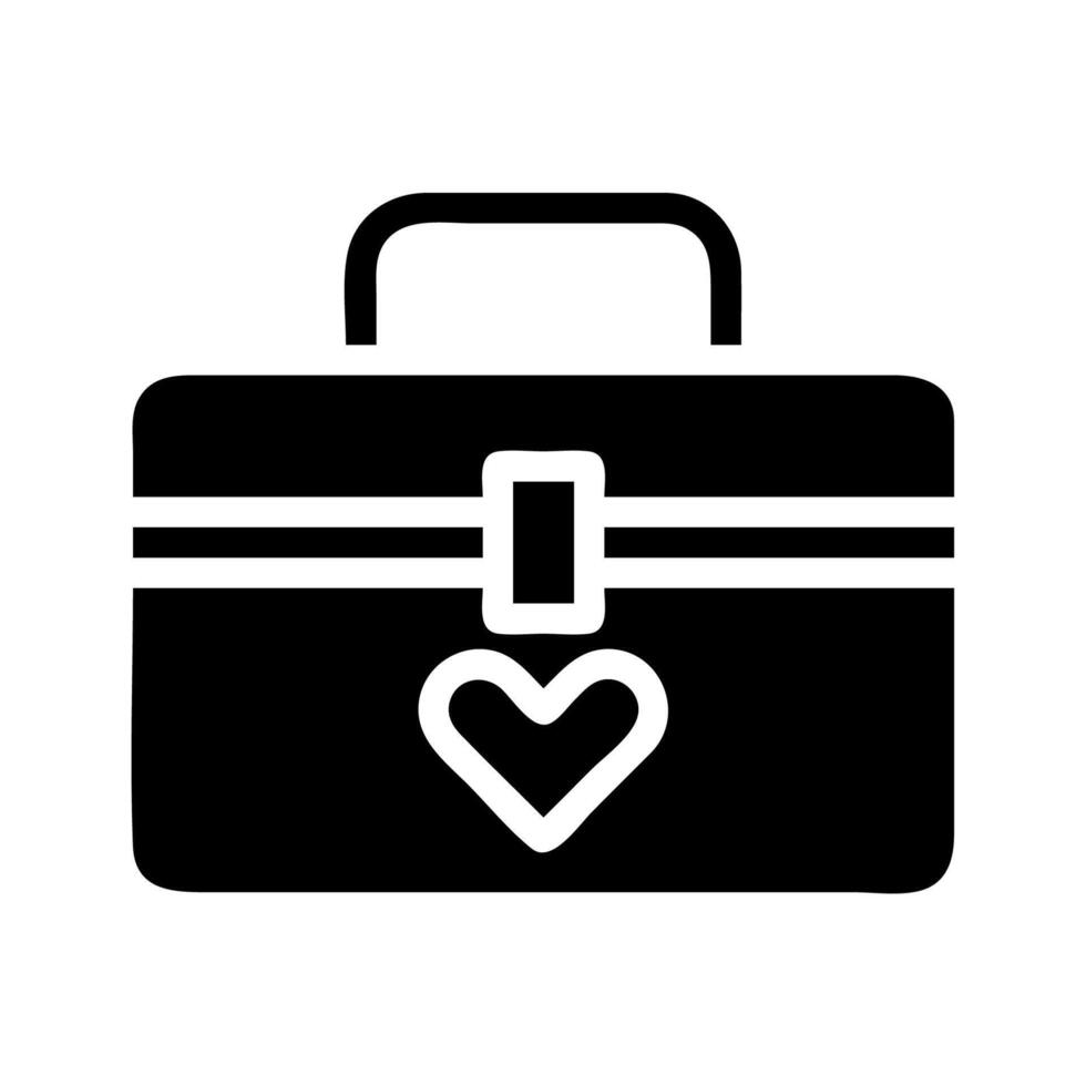 Briefcase with heart lock. Concept of love, romance, and relationship. vector