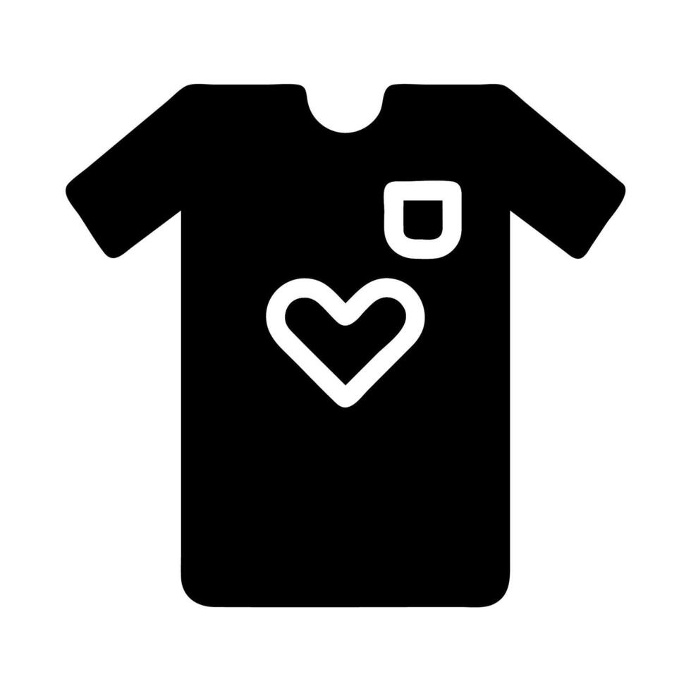 Black t shirt with heart symbol. Concept of love, fashion, and design. vector
