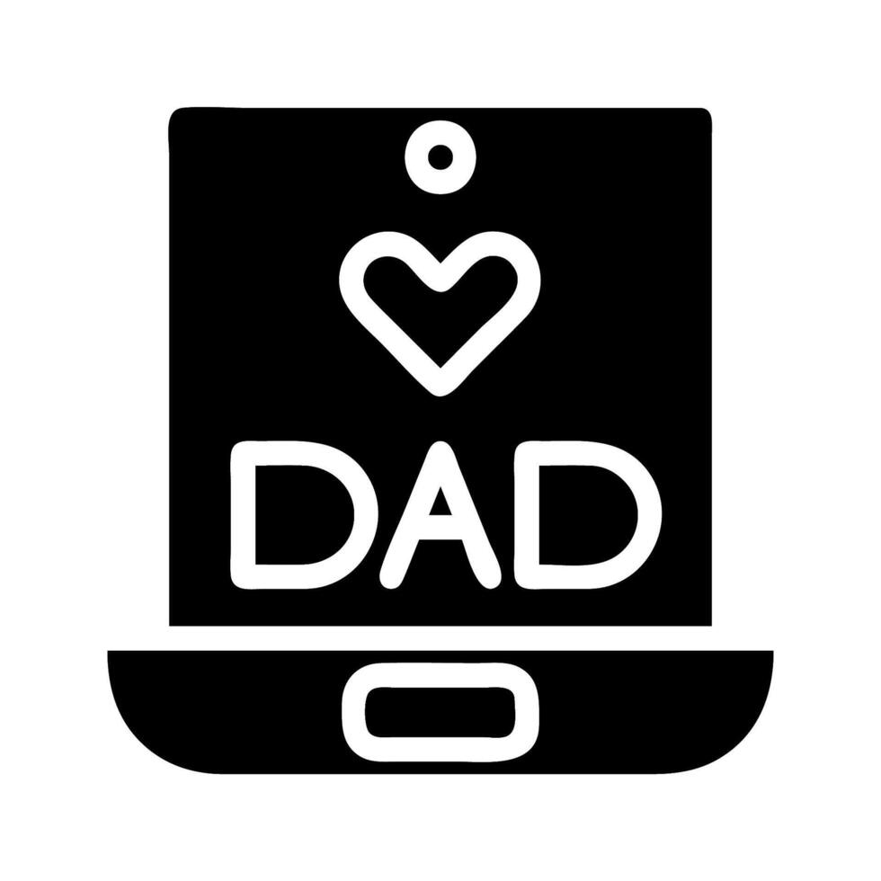 Laptop with heart and dad text. Concept of father's day, love, and family. vector