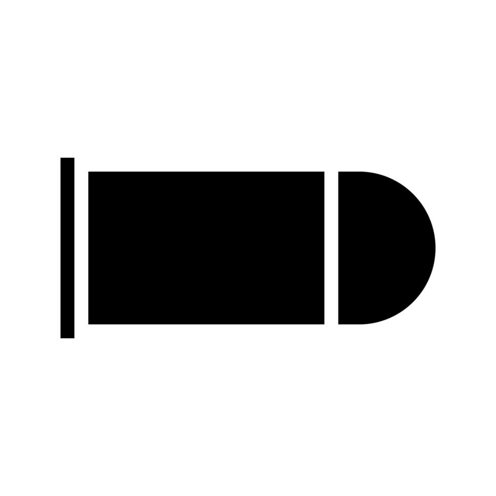Bullet silhouette on white background. Concept of danger, war, and crime. vector