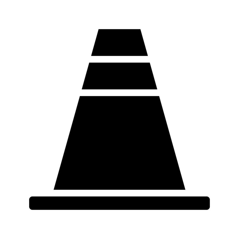 Traffic cone silhouette. Concept of safety, warning, and road construction. vector