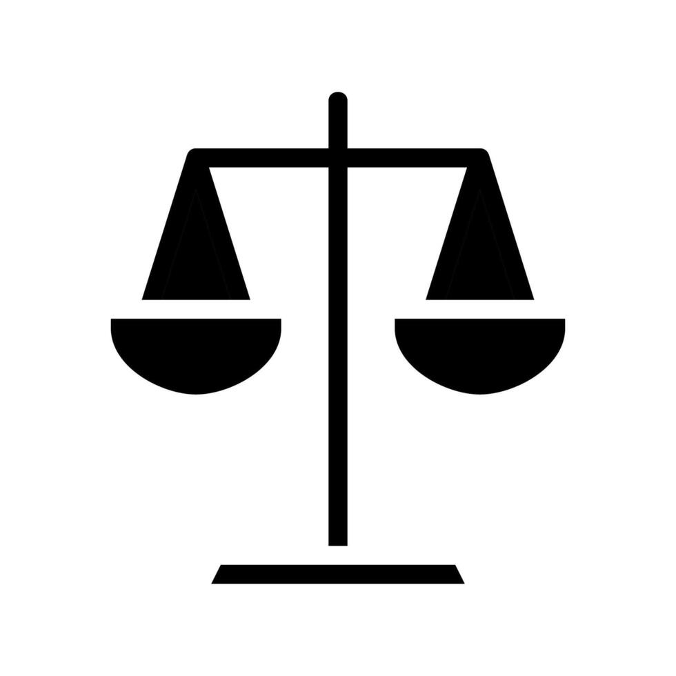 Scales of justice silhouette. Concept of law, justice, and balance. vector