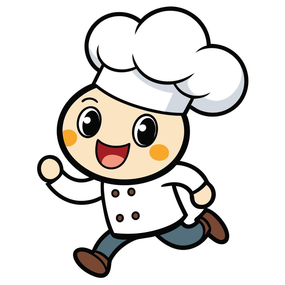 chef running with his hands up vector