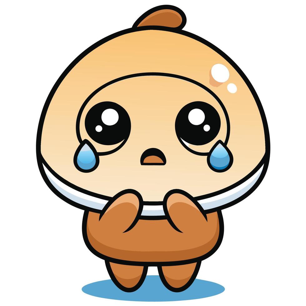 a cartoon crying baby with a white face vector