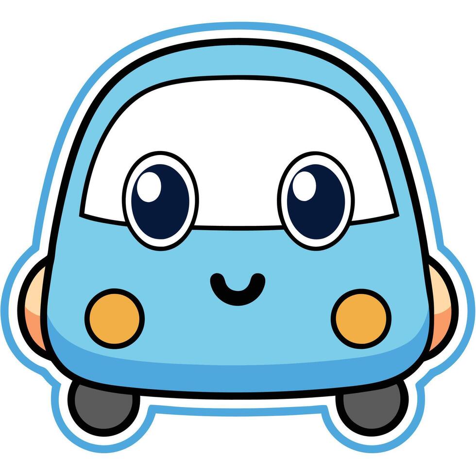 car with eyes and a smile vector