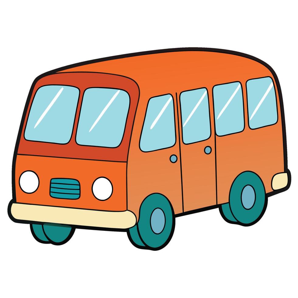 an orange bus on a white background vector