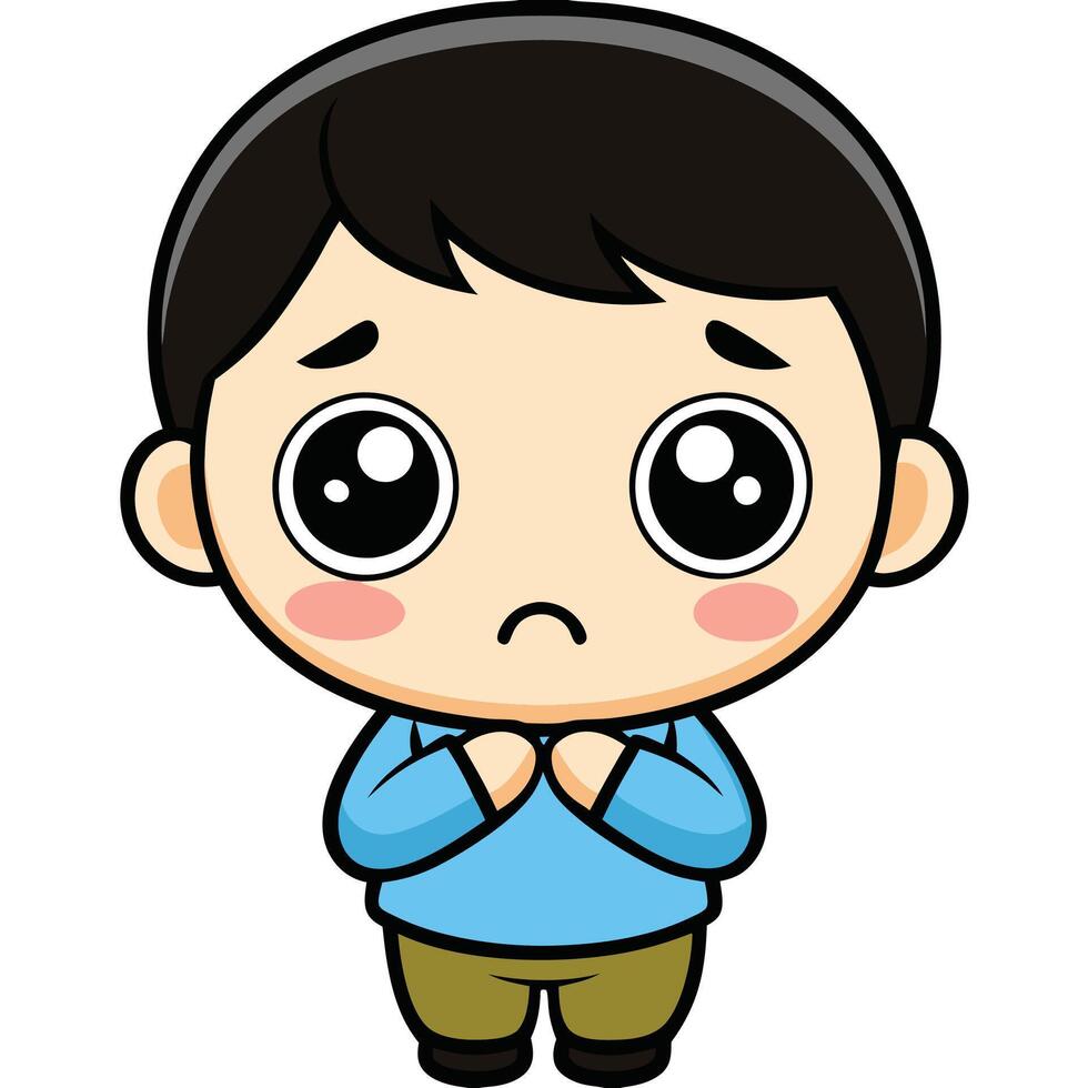 a cartoon boy with on awhite background vector