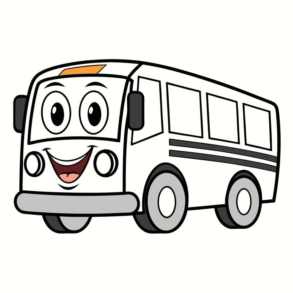 a cartoon bus with a smile on its face on awhite background vector