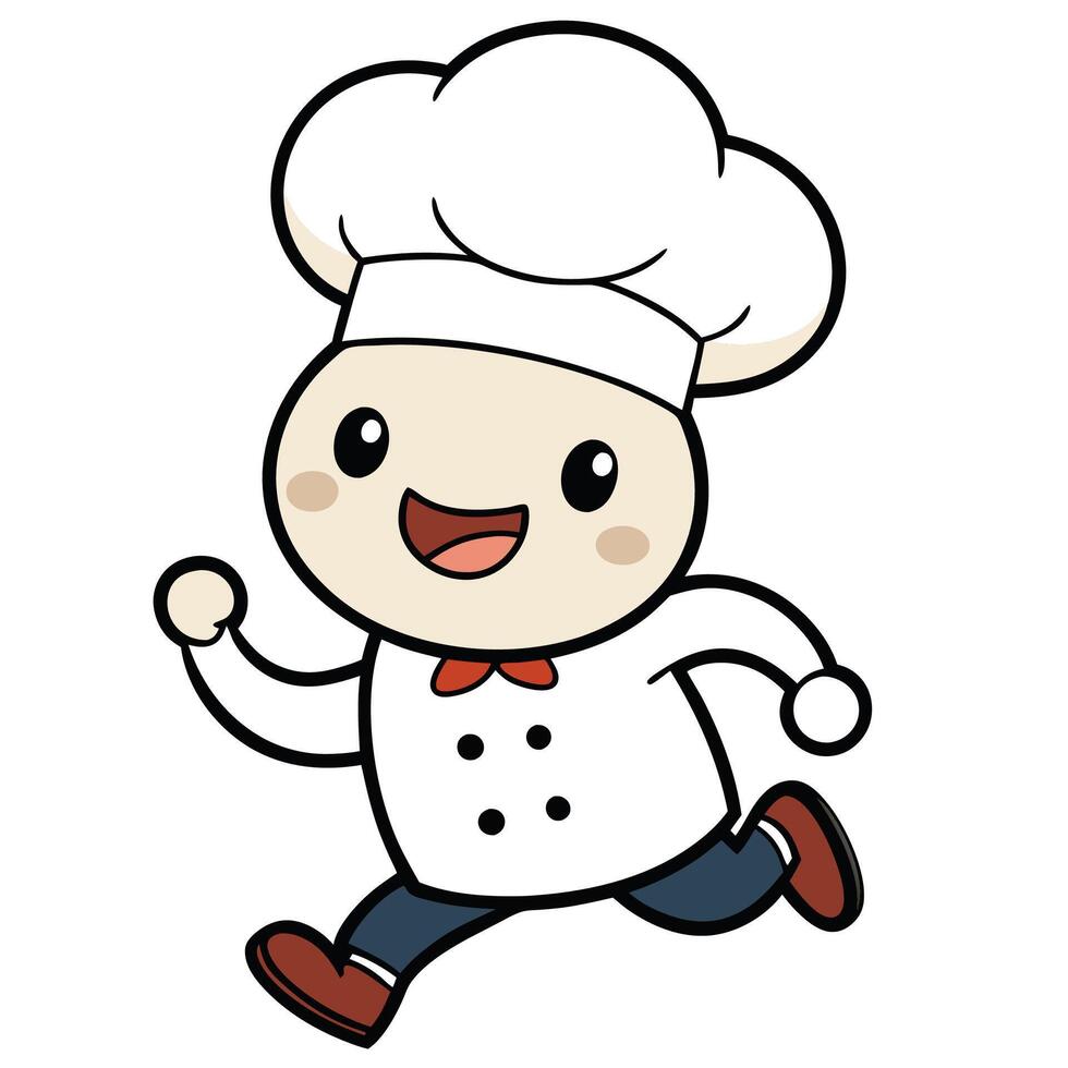 chef running with a smile on his face vector
