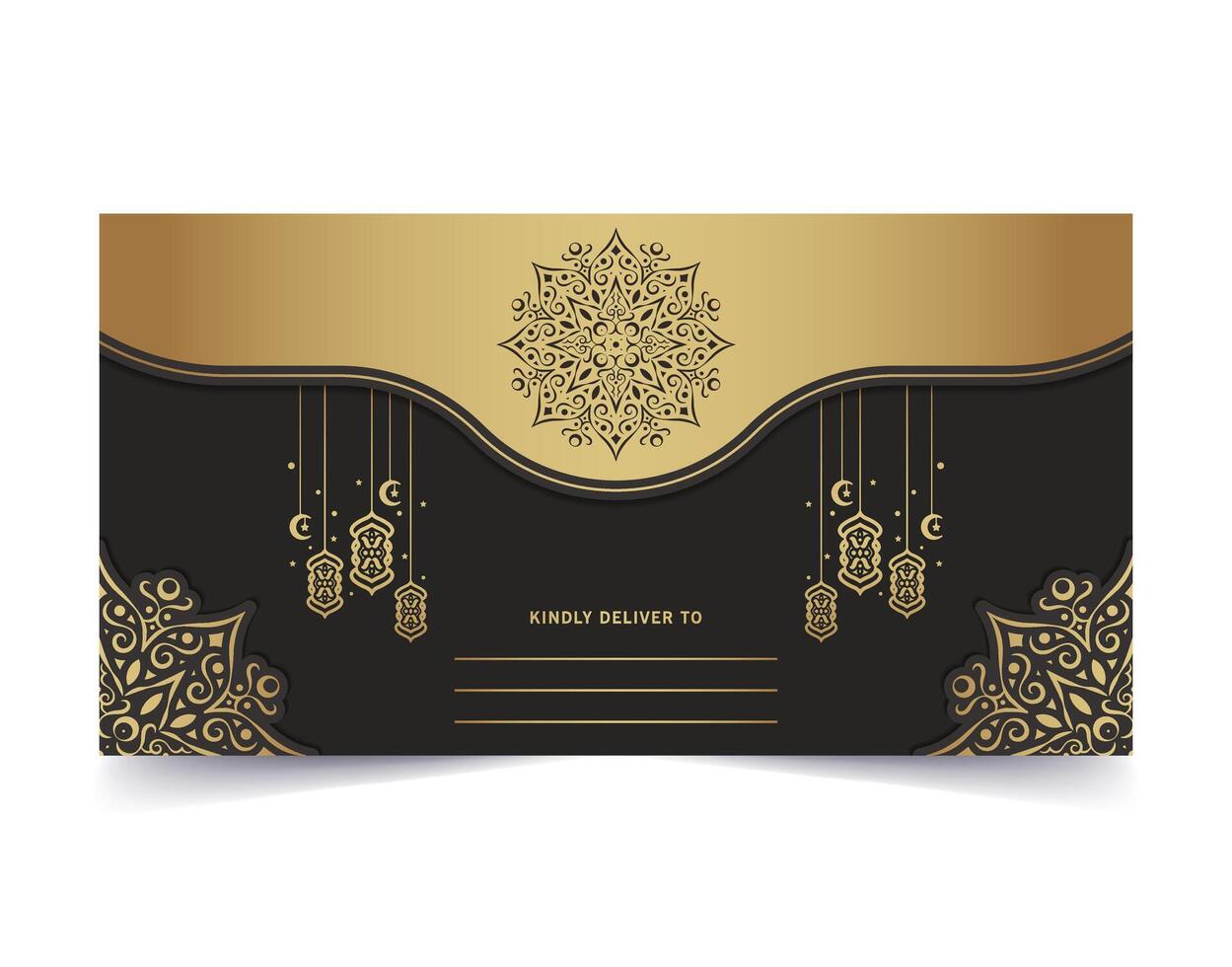 luxury gold mandala invitation card with mandala texture vector