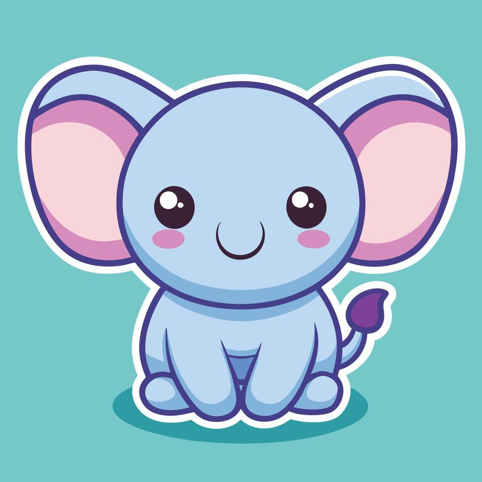 a cute elephant with big ears and a smile vector