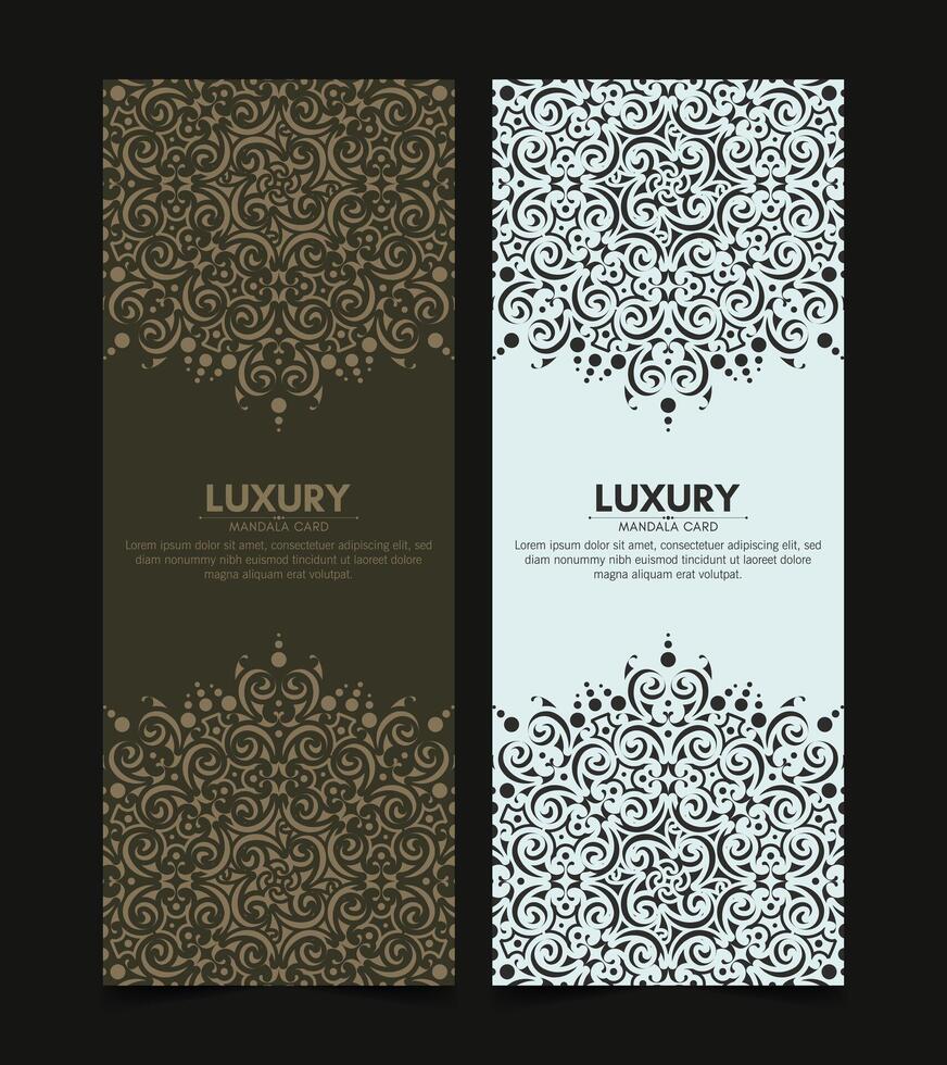 Classic vertical background card with mandala design vector