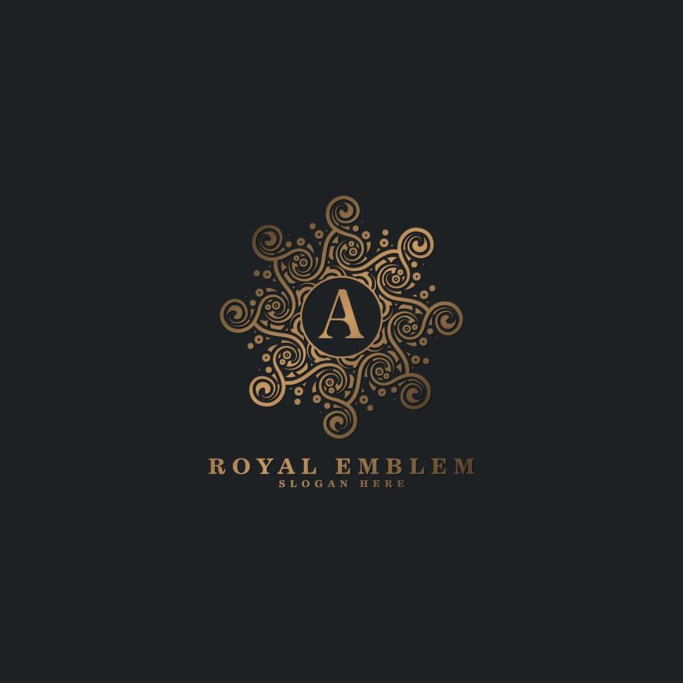 Luxury art letter A logo vector