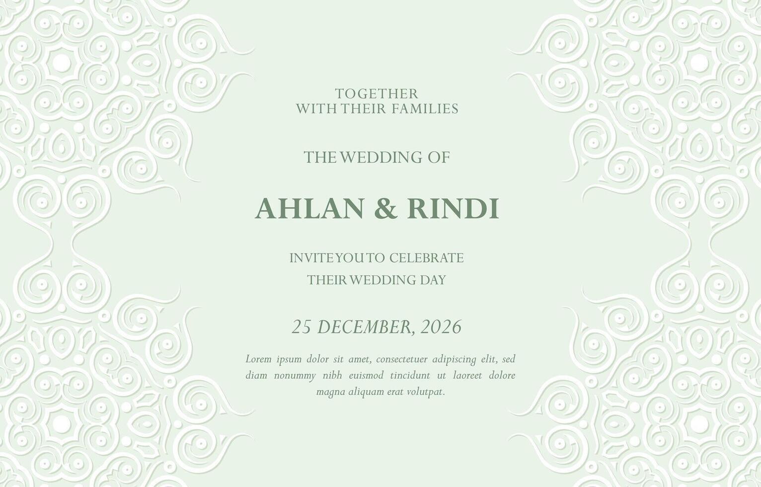 wedding invitation mandala design background. vector