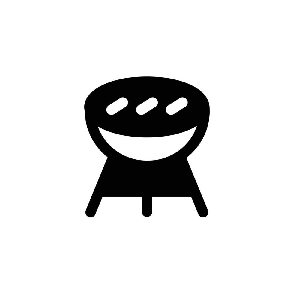 bbq icon solid style vector