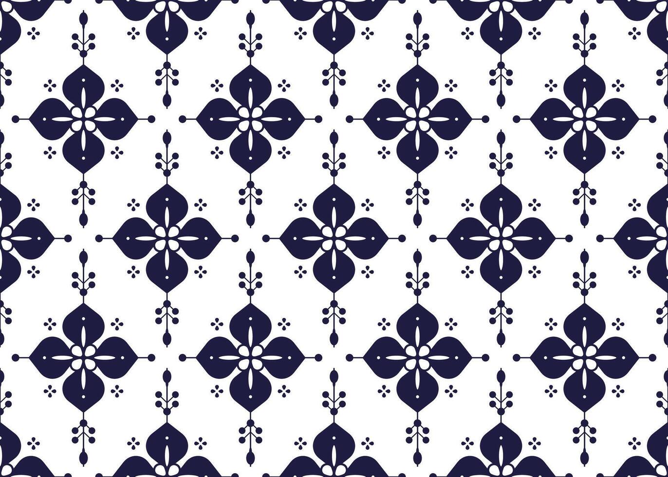 ethnic fabric seamless pattern with decorative flowers, design for cloth, carpet, batik, wallpaper, wrapping etc. vector