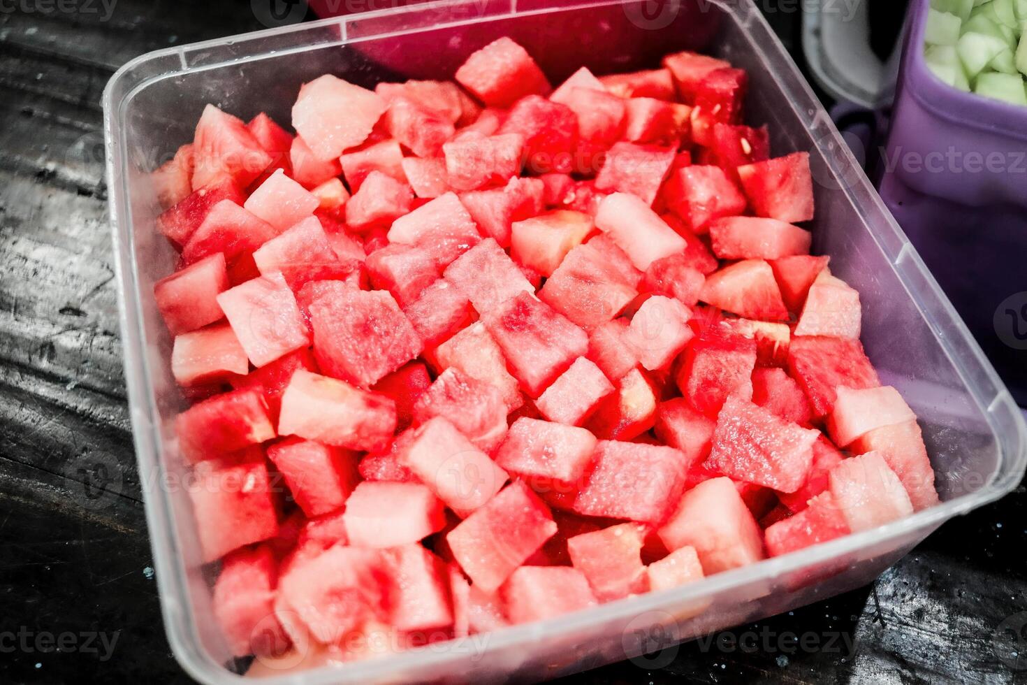 Refreshing watermelon slices served in a bowl photo