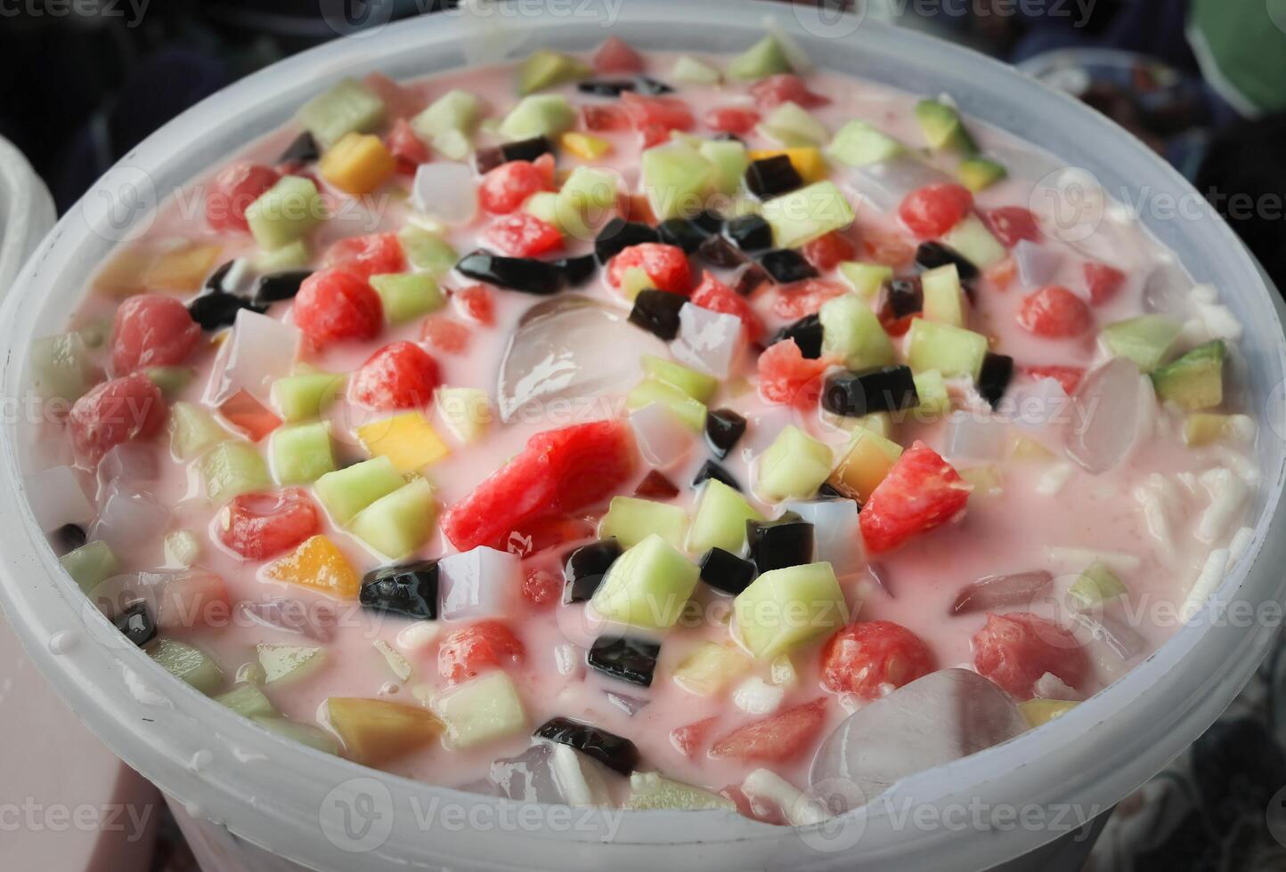 Fresh fruit ice ready to be distributed at activities photo