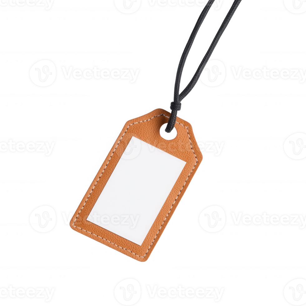 A blank brown tag, perfect for labels, pricing, or personal messages. png