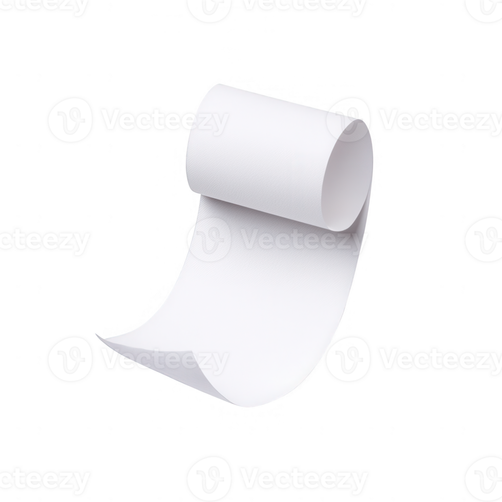 A blank white paper roll, perfect for creative projects and design layouts. png