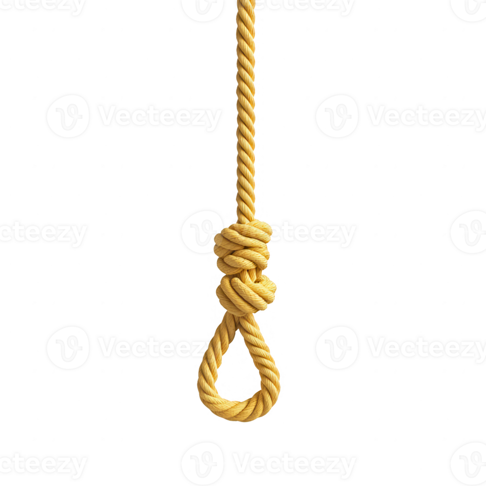 A close-up of a tied rope knot, symbolizing connection and strength. png