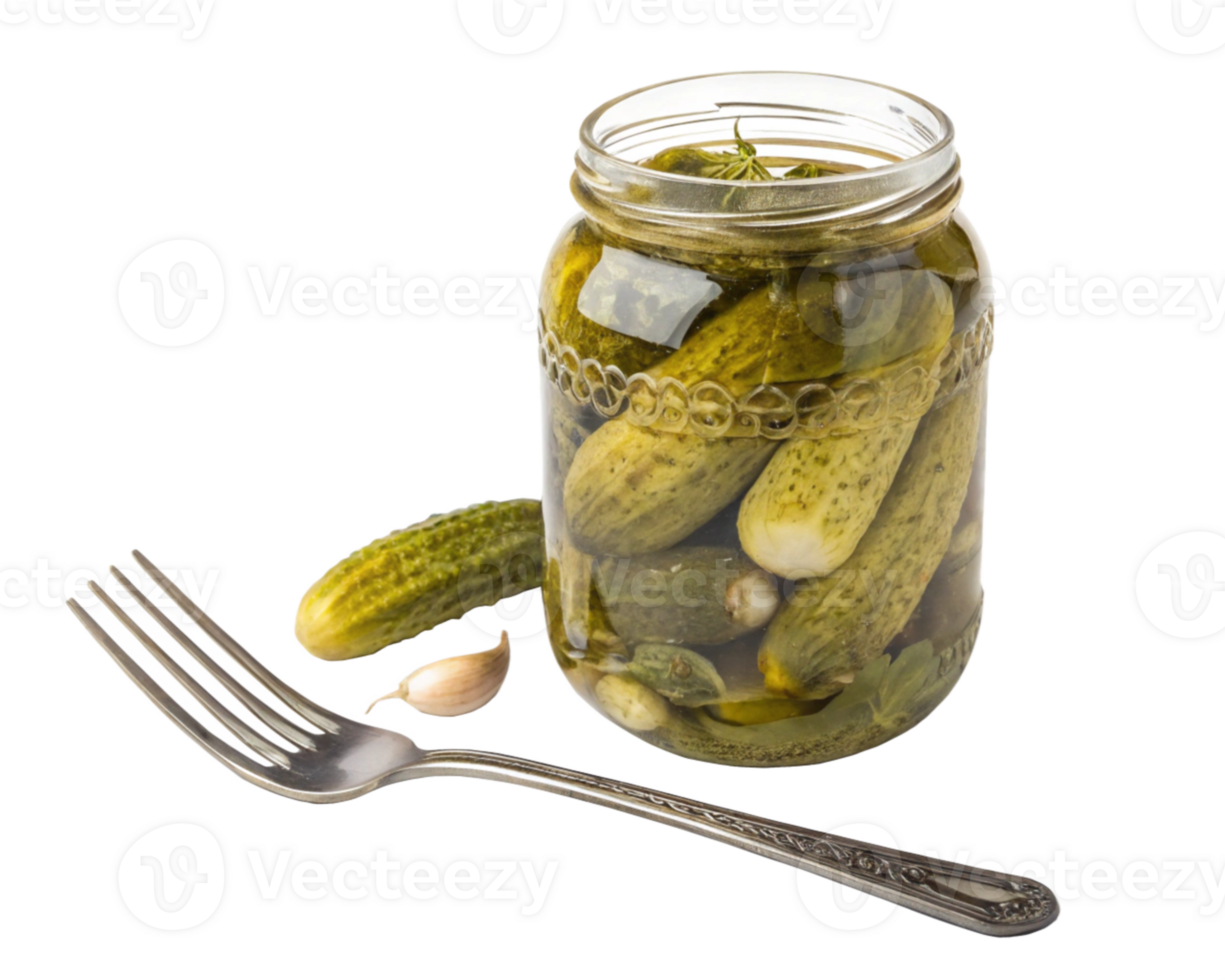 Pickled Cucumbers Jar, Garlic, Fork, Brine, Dill, Food, Preserved, Gherkins, Crispy, Canning png