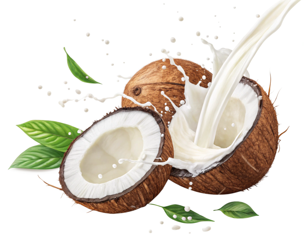 Refreshing Coconut Milk Splash Tropical Delight, Creamy Texture png