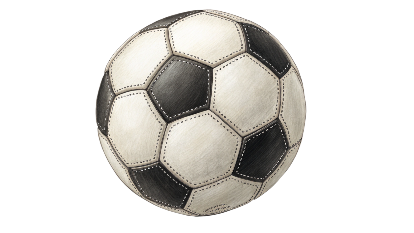 Vintage Soccer Ball Classic Design, Black and White, Leather Texture png