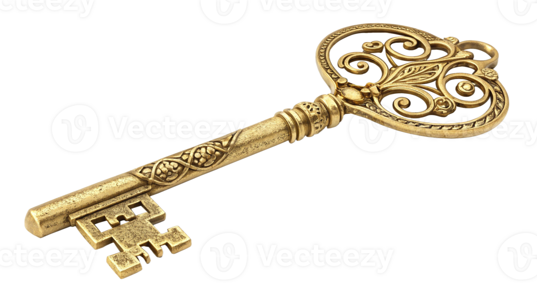 Golden Skeleton Key Antique, Vintage, Access, Secret, Treasure png