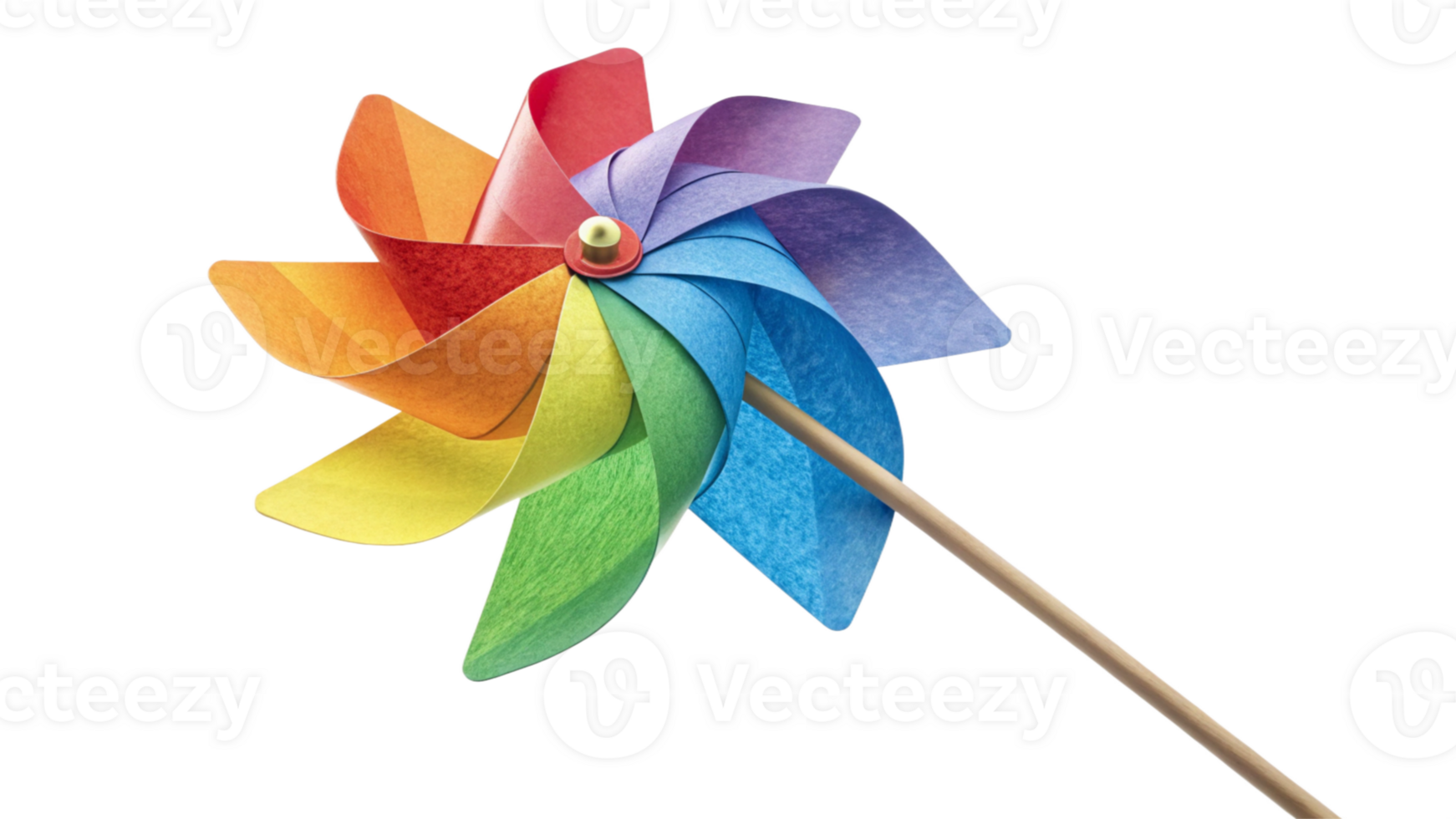 Colorful Rainbow Pinwheel Toy, Rotating Windmill, Childs Play, Bright, Summer Fun, Whimsical Design png