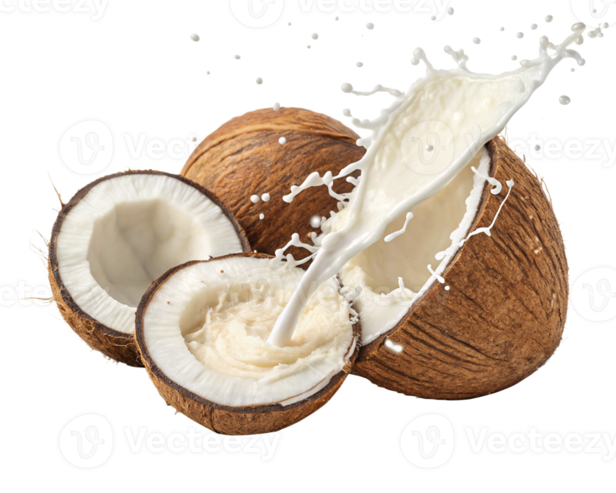 Fresh Coconut Milk Splash Tropical Delight, Creamy Texture png