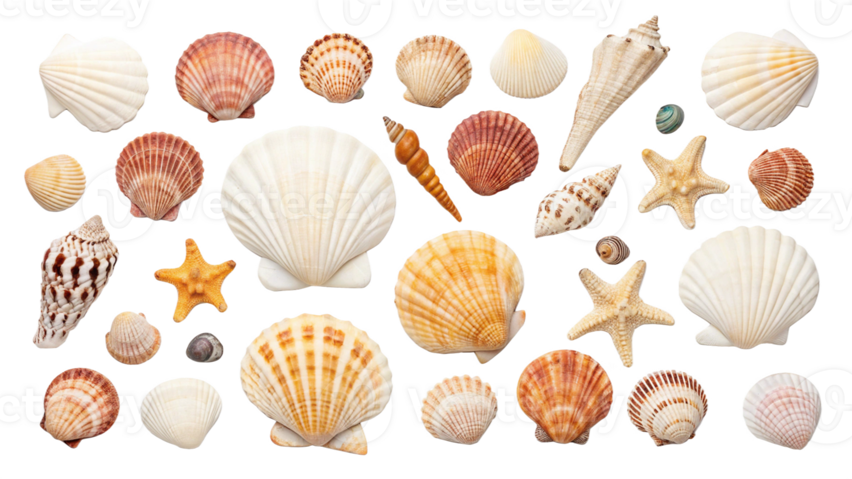 Seashells Collection Ocean Treasures, Starfish, Beach Finds png